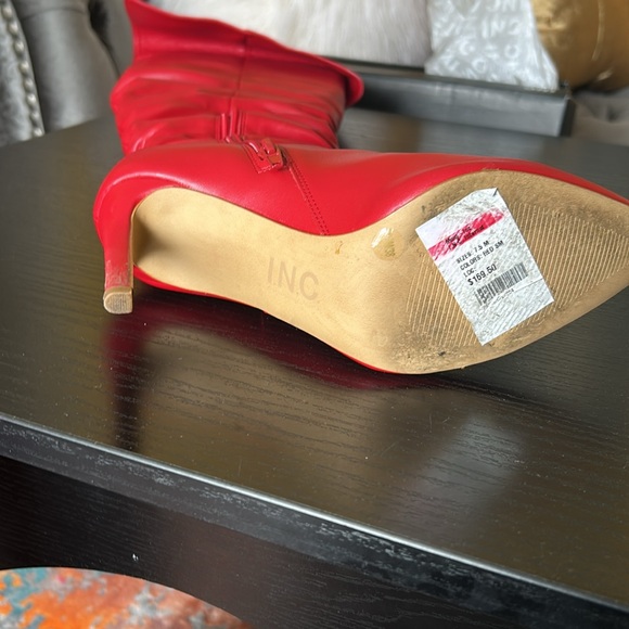 INC Women’s Iyonna Faux Leather Over-The-Knee Boots Red - Picture 9 of 11